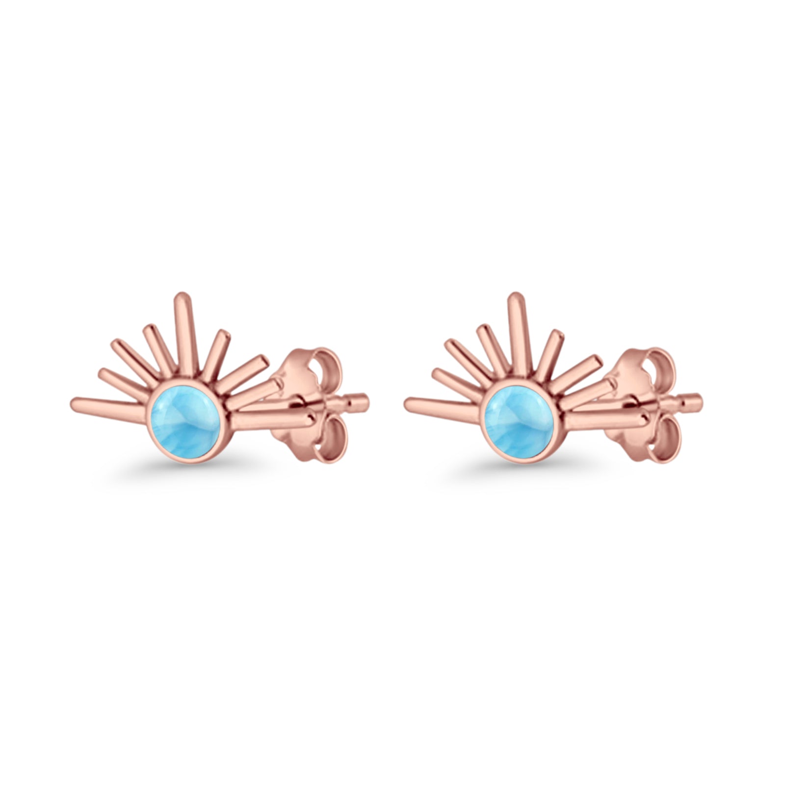Round 7.5mm Sunset Stud Earring Lab Created Opal 925 Sterling Silver