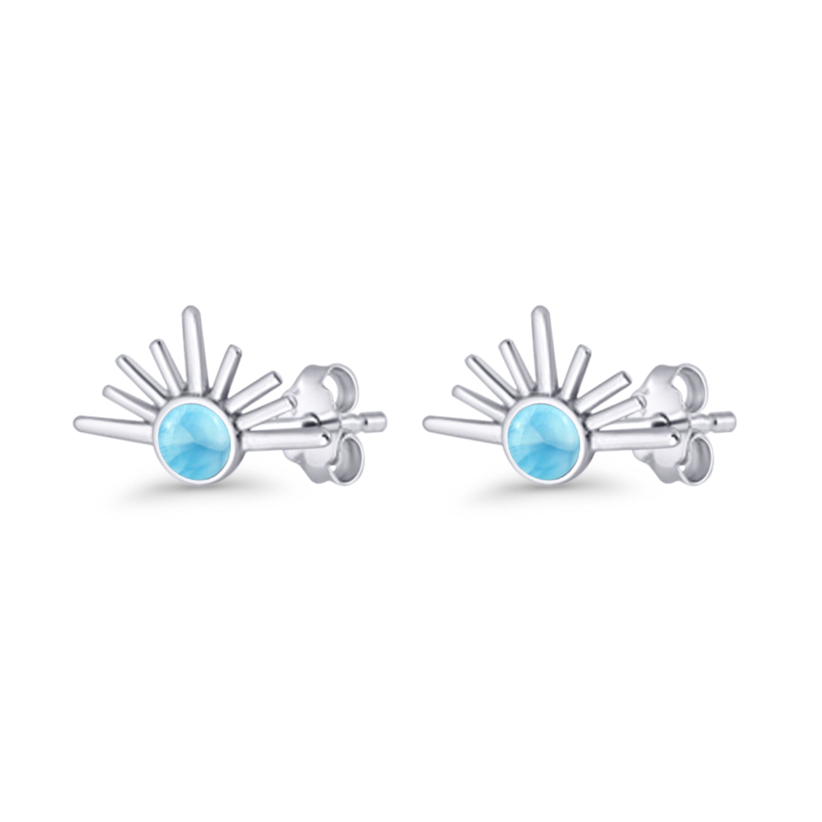 Round 7.5mm Sunset Stud Earring Lab Created Opal 925 Sterling Silver