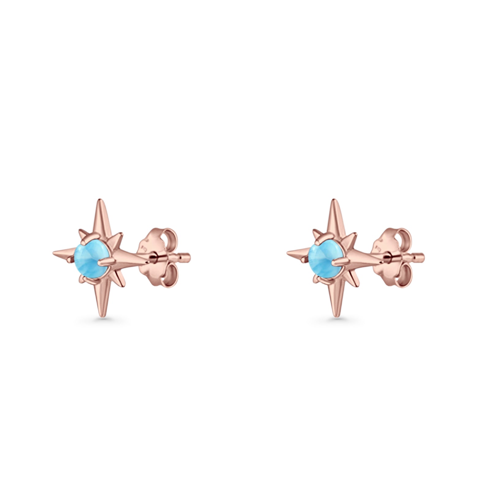 Minimalist 9.6mm Star Stud Earring Lab Created Opal 925 Sterling Silver