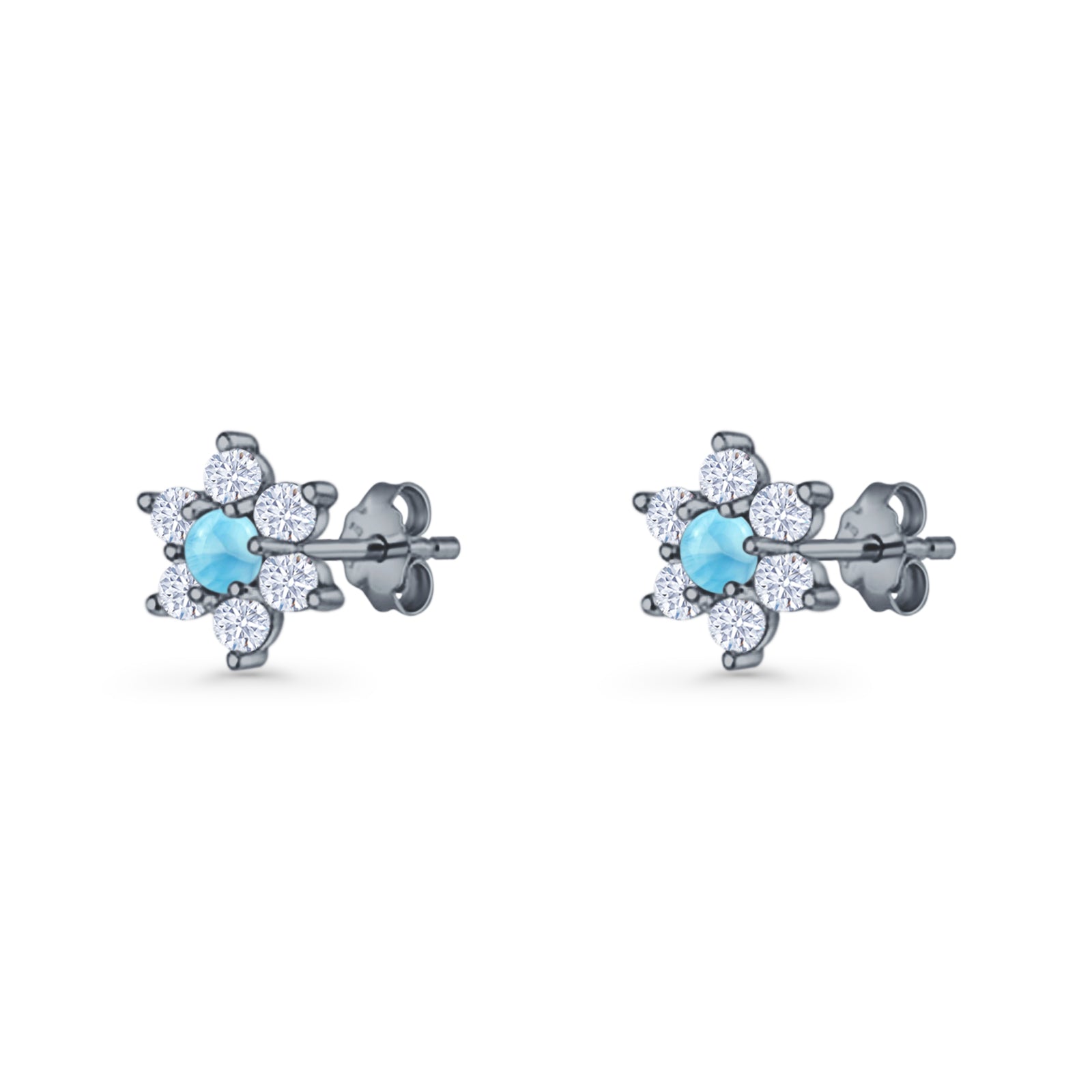 Round 8.7mm Lab Created Opal Floral Stud Earring 925 Sterling Silver