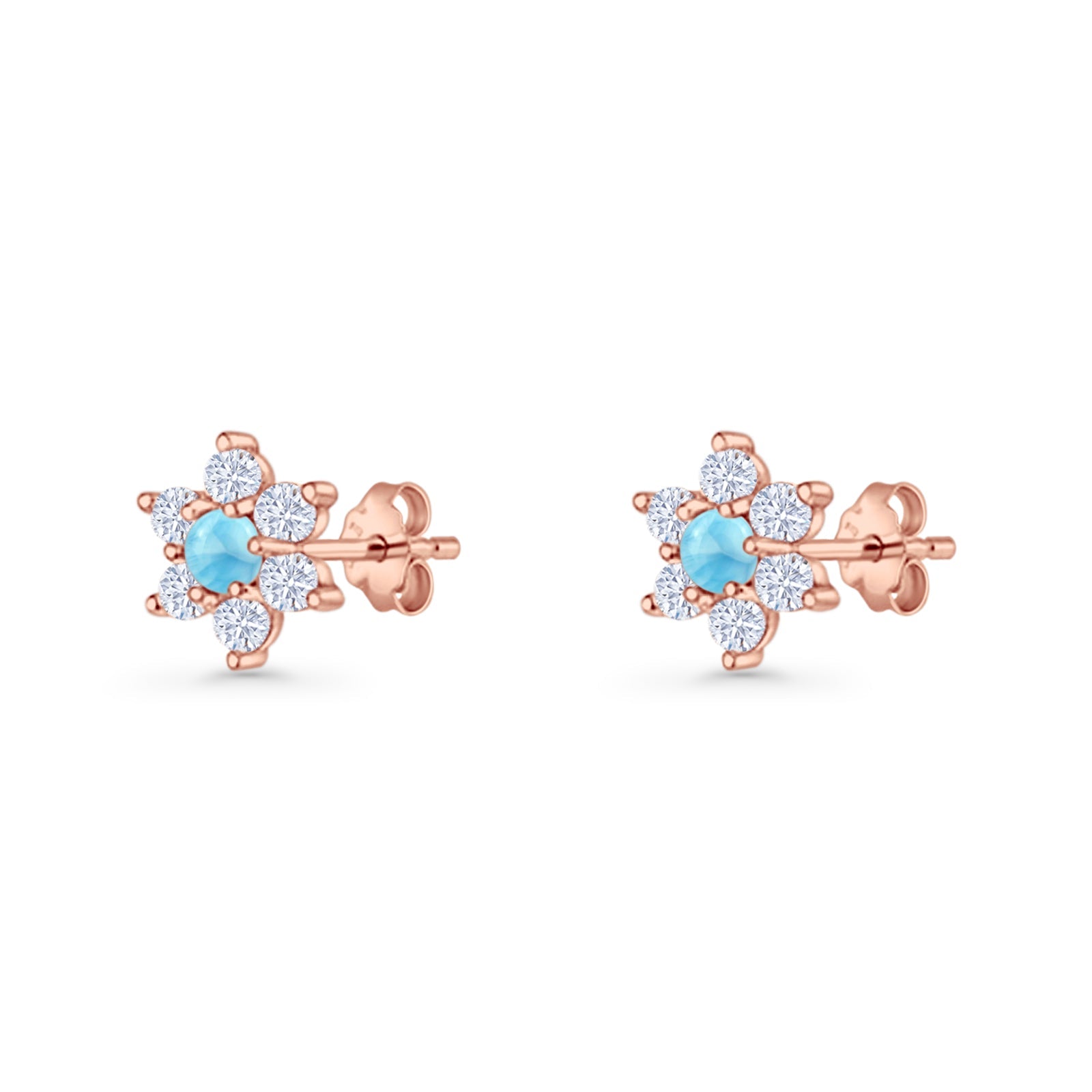 Round 8.7mm Lab Created Opal Floral Stud Earring 925 Sterling Silver