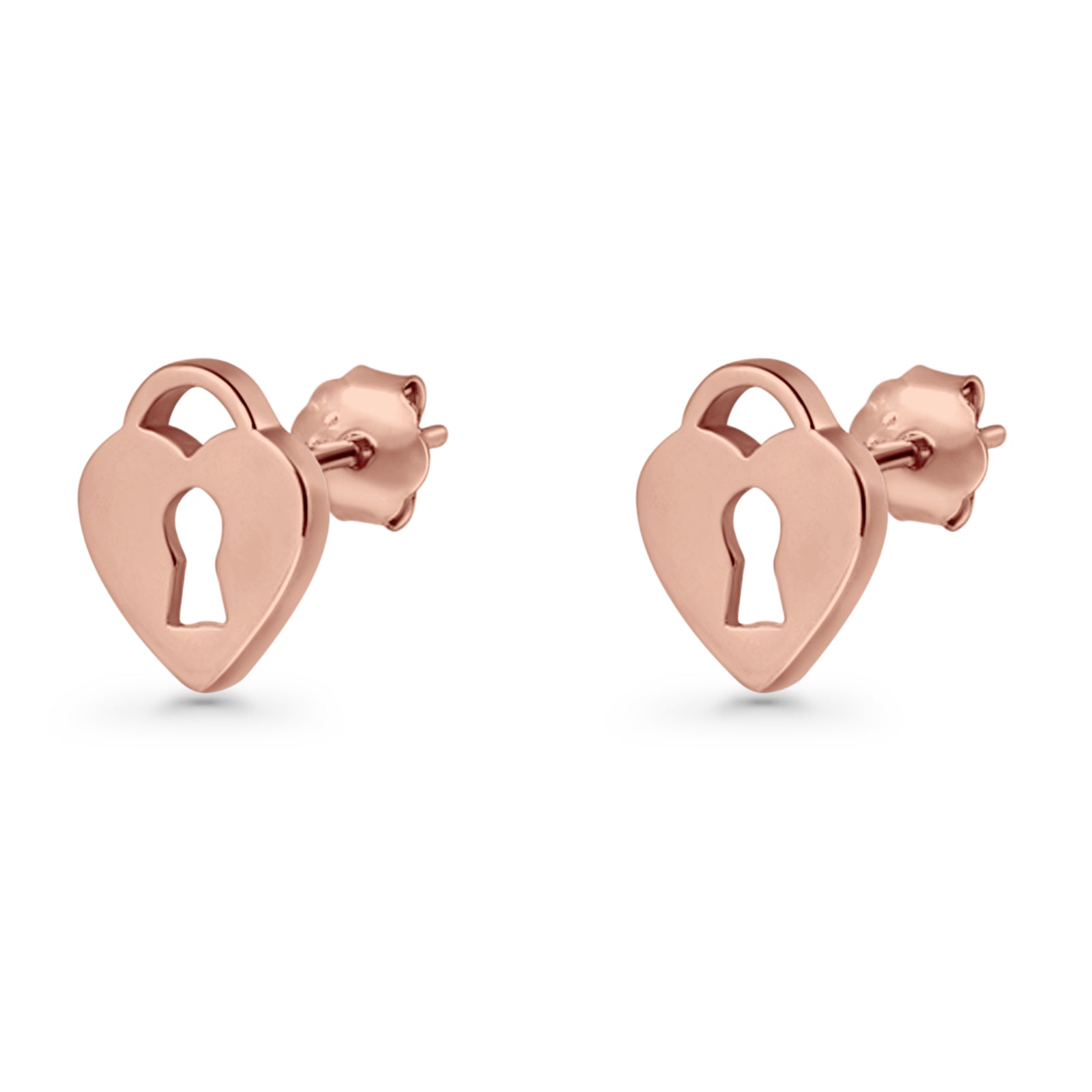 Heart Lock Stud Earrings