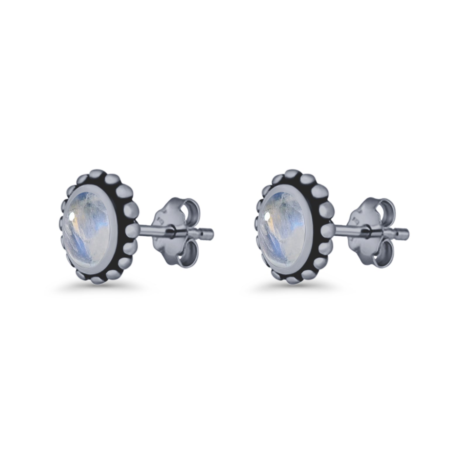Oval 9.6mm Radiant Halo Stud Earring Lab Created Opal 925 Sterling Silver