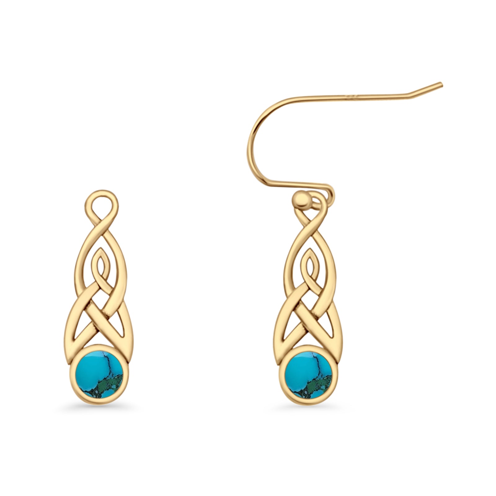 Round Lab Created Opal Trinity Dangle Fishhook Earring 925 Sterling Silver