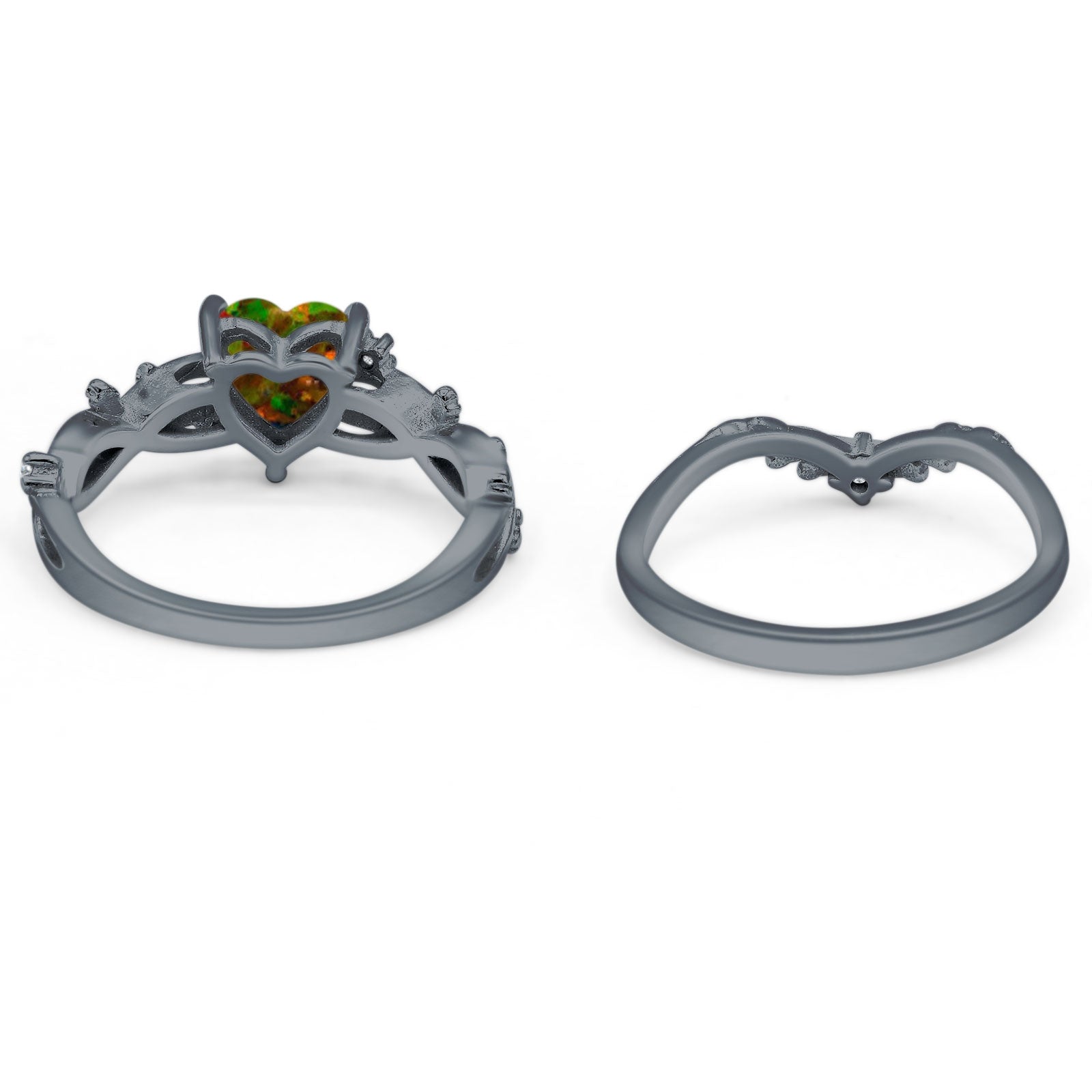 Two Piece Heart CZ Ring
