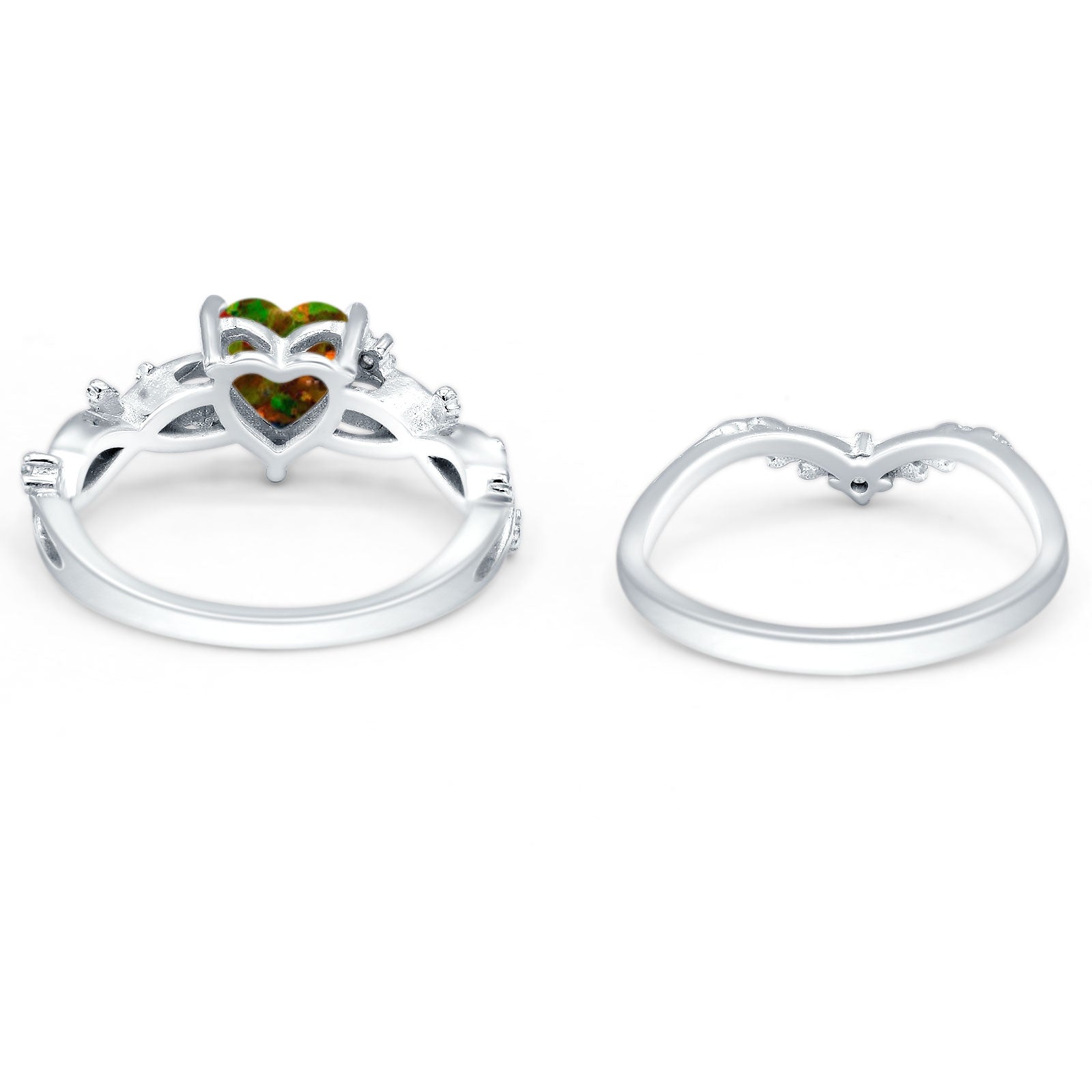 Two Piece Heart CZ Ring
