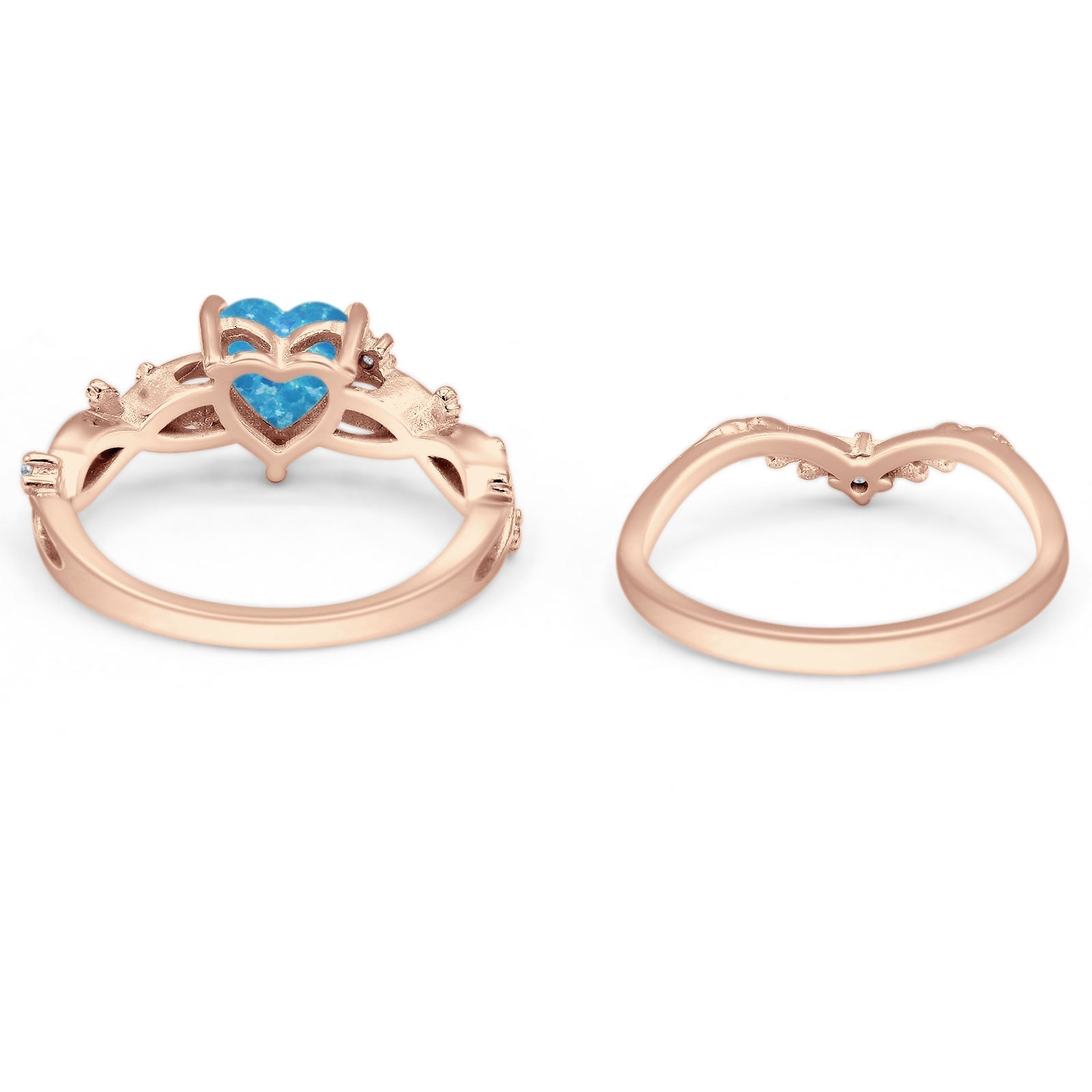 Two Piece Heart CZ Ring