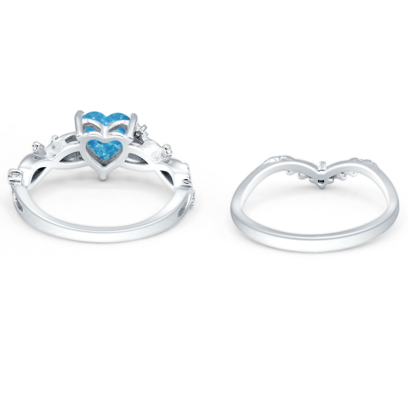 Two Piece Heart CZ Ring