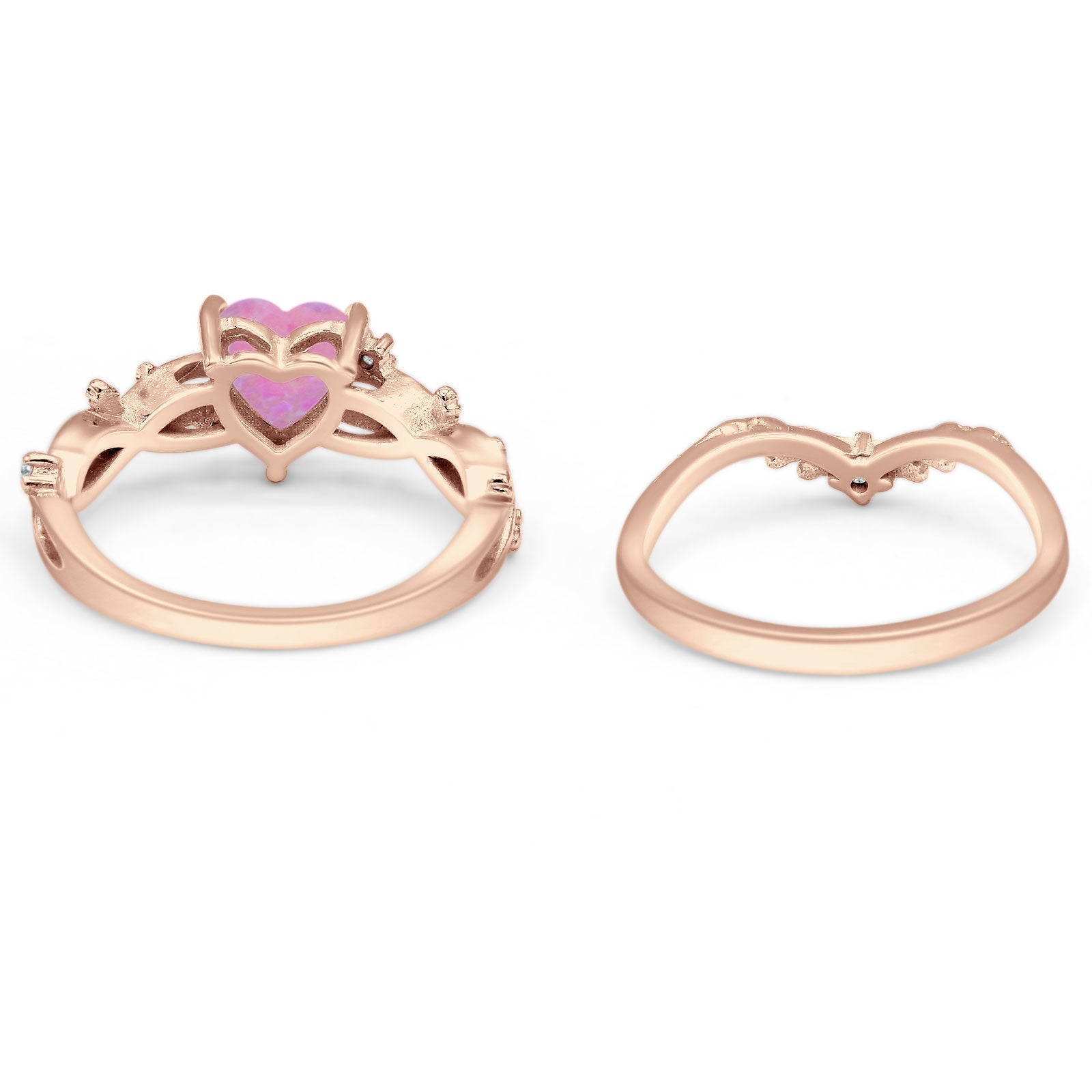 Two Piece Heart CZ Ring