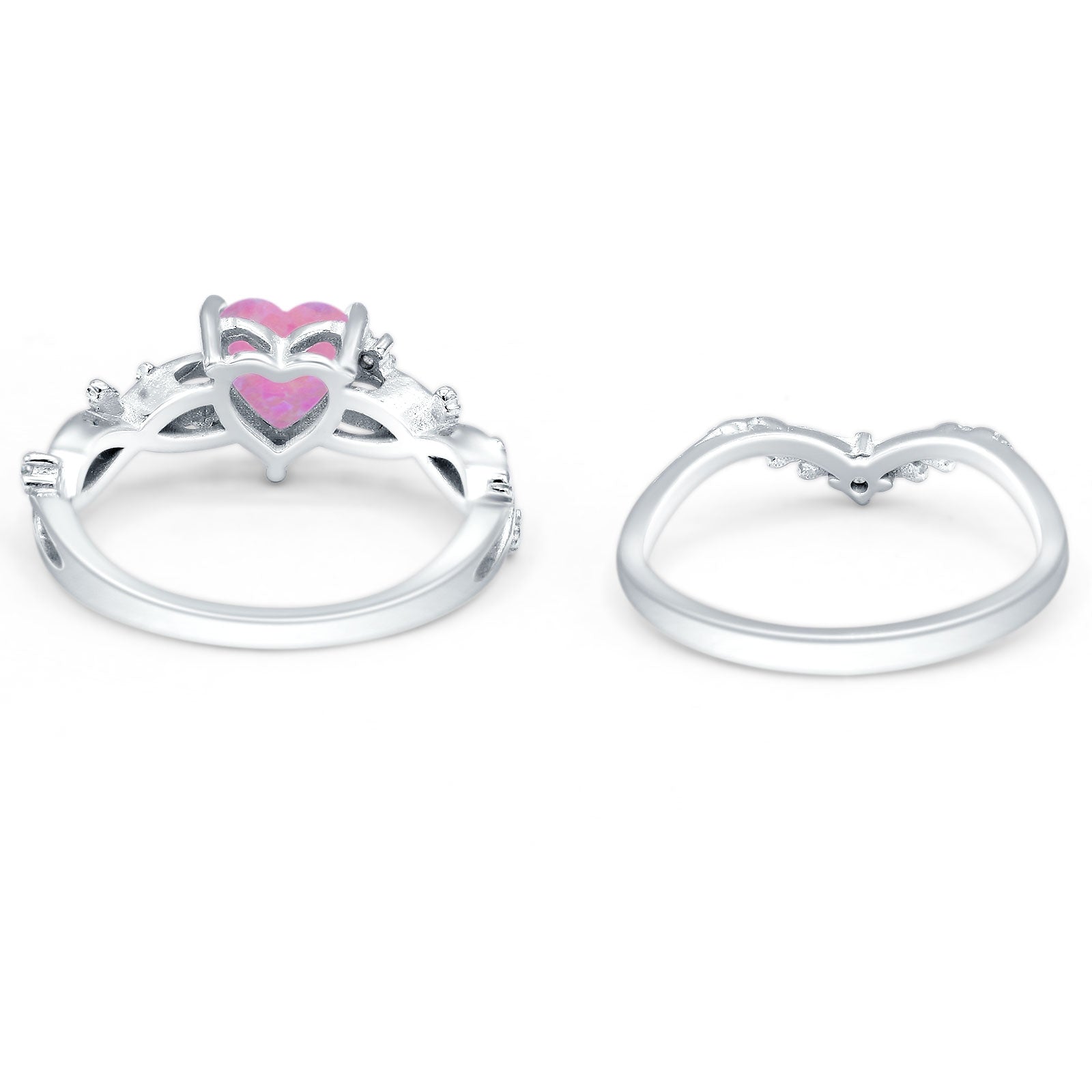 Two Piece Heart CZ Ring