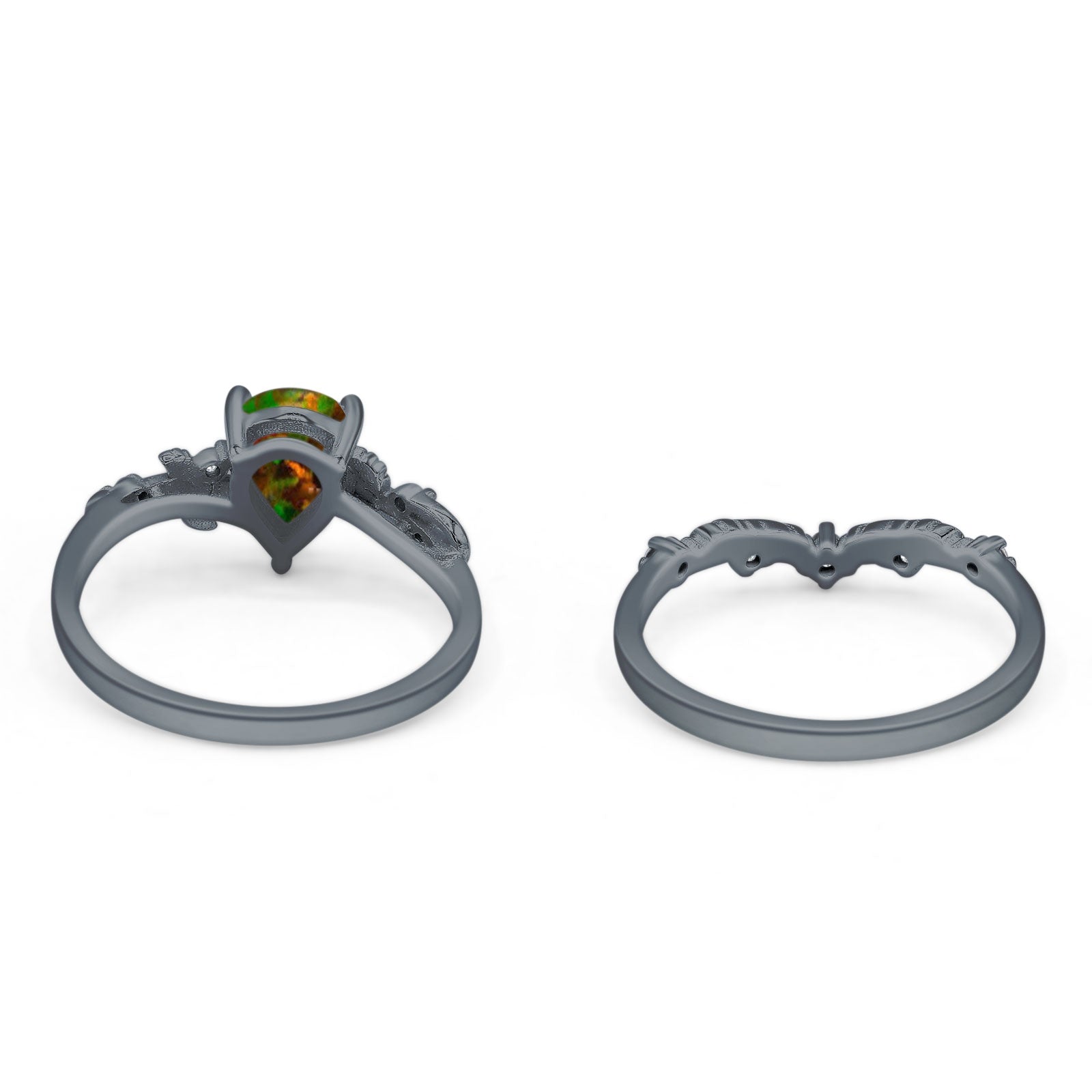 Two Piece Pear CZ Ring
