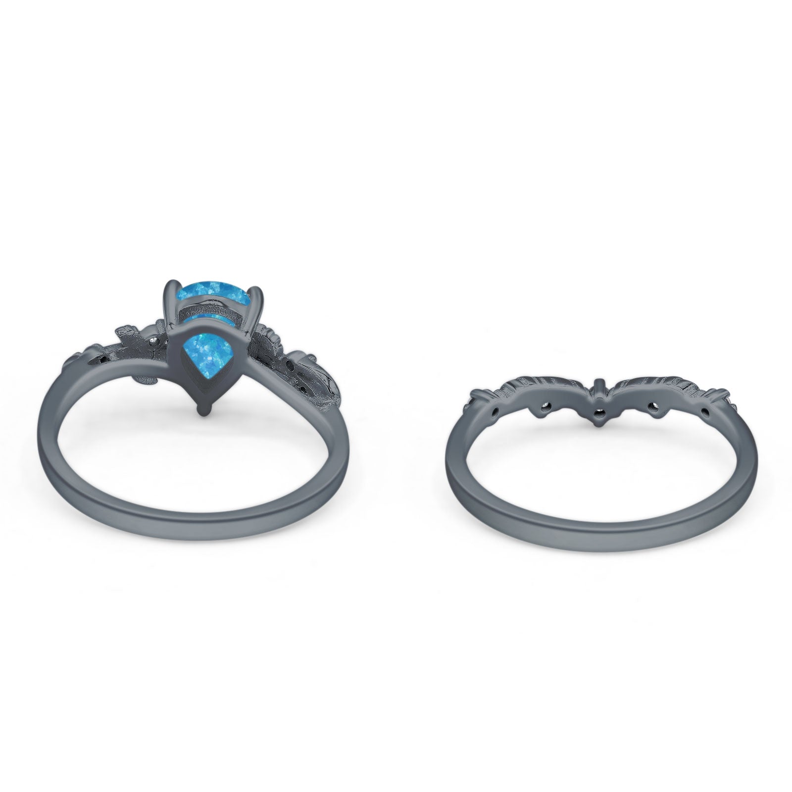 Two Piece Pear CZ Ring