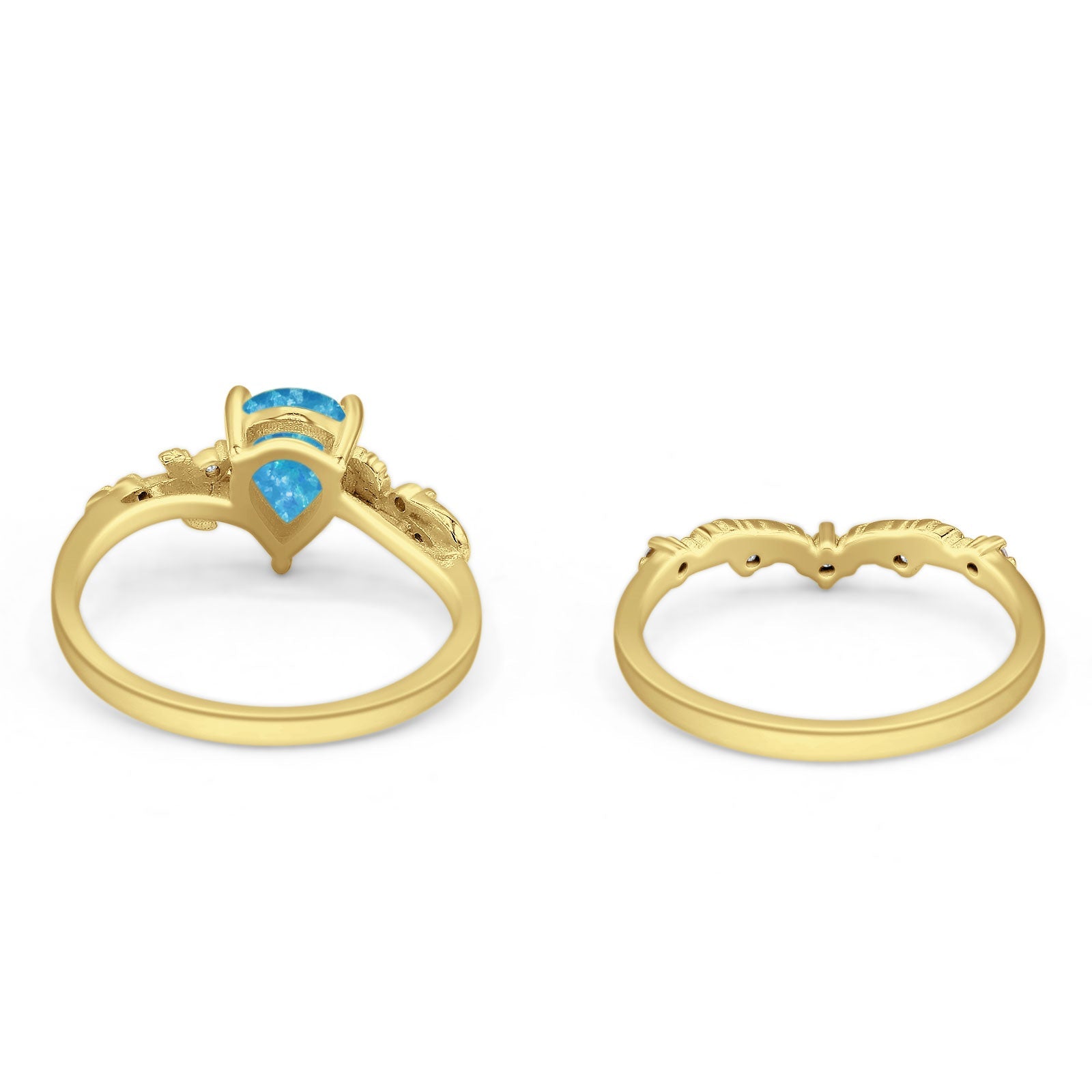 Two Piece Pear CZ Ring