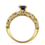 Art Deco Round Natural Stone Filigree Ring
