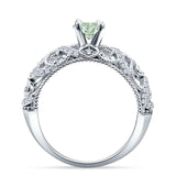 Art Deco Round Natural Stone Filigree Ring