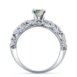 Art Deco Round Natural Stone Filigree Ring