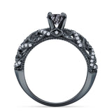Art Deco Round Natural Stone Filigree Ring
