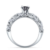 Art Deco Round Natural Stone Filigree Ring