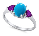 Three Stone Oval Natural Stone Trio Ring