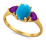 Three Stone Oval Natural Stone Trio Ring