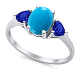 Three Stone Oval Natural Stone Trio Ring
