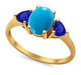 Three Stone Oval Natural Stone Trio Ring