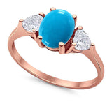 Three Stone Oval Natural Stone Trio Ring