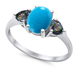 Three Stone Oval Natural Stone Trio Ring