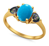 Three Stone Oval Natural Stone Trio Ring