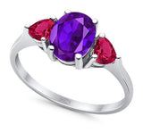 Three Stone Oval Natural Stone Trio Ring