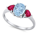 Three Stone Oval Natural Stone Trio Ring