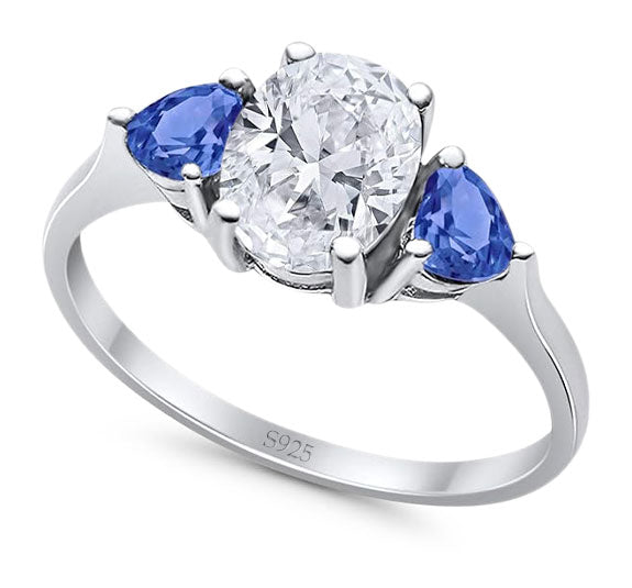 Three Stone Oval Natural Stone Trio Ring
