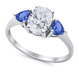 Three Stone Oval Natural Stone Trio Ring