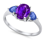 Three Stone Oval Natural Stone Trio Ring
