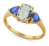 Three Stone Oval Natural Stone Trio Ring
