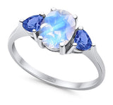 Three Stone Oval Natural Stone Trio Ring