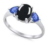 Three Stone Oval Natural Stone Trio Ring