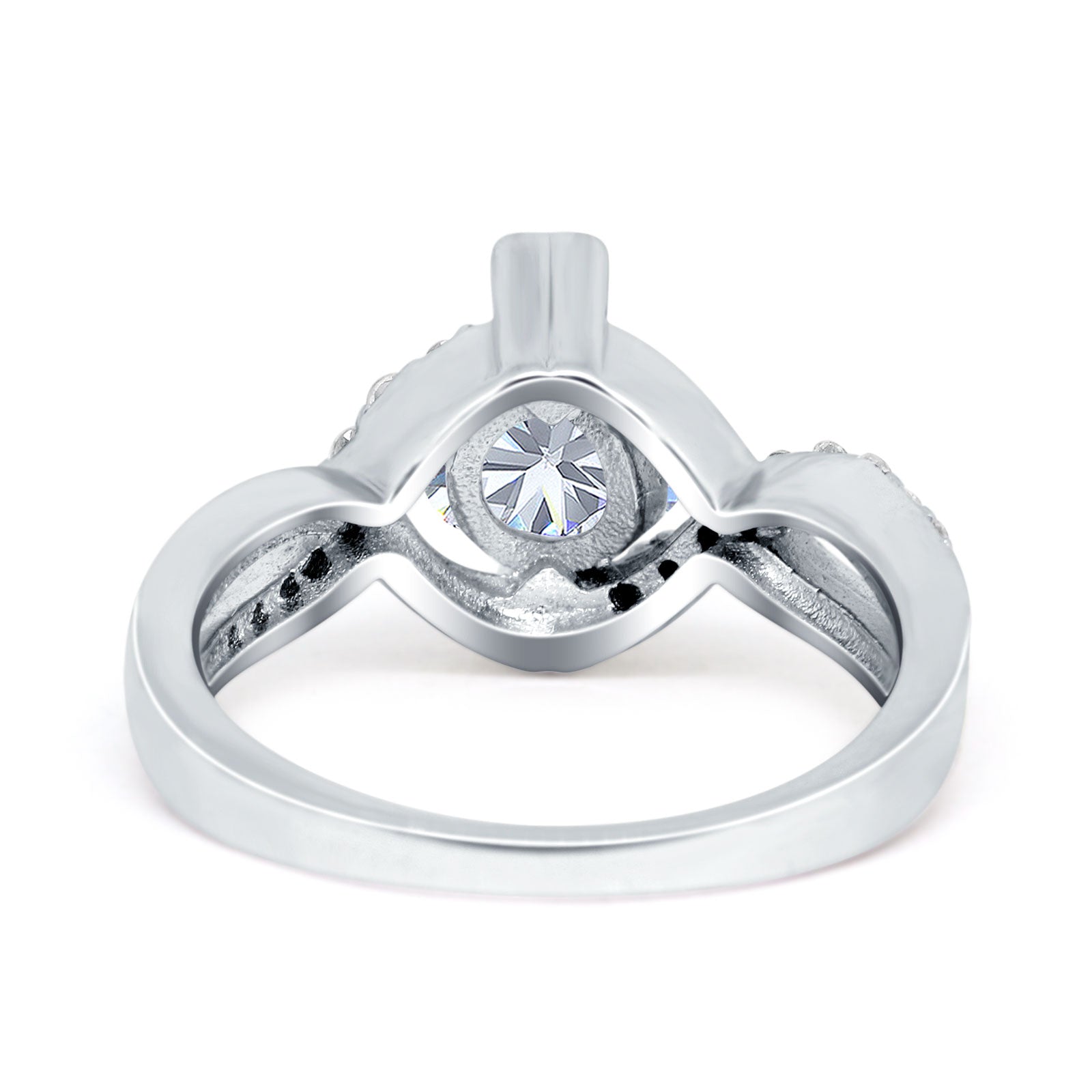 Art Deco Round Natural Stone Twisted Ring