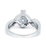 Art Deco Round Natural Stone Twisted Ring