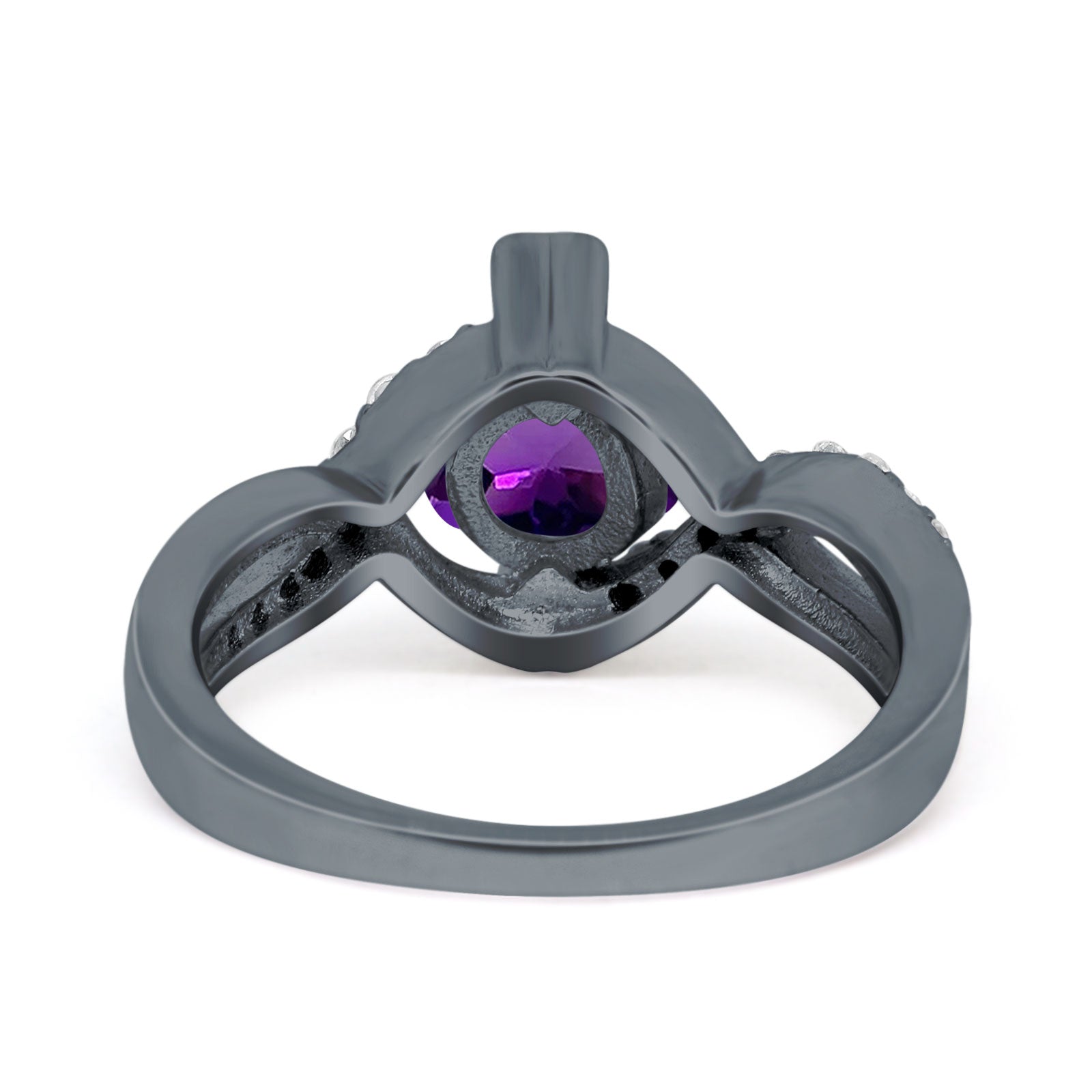Art Deco Round Natural Stone Twisted Ring