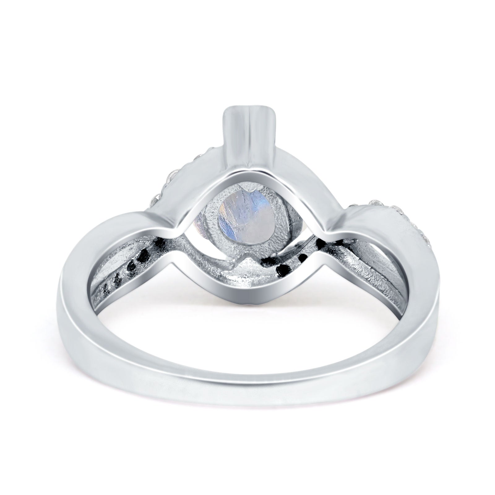 Art Deco Round Natural Stone Twisted Ring