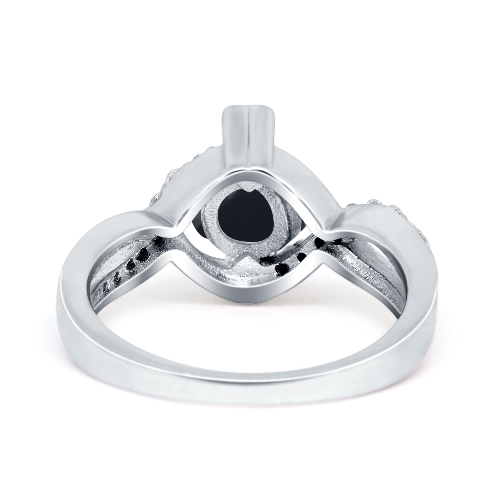 Art Deco Round Natural Stone Twisted Ring