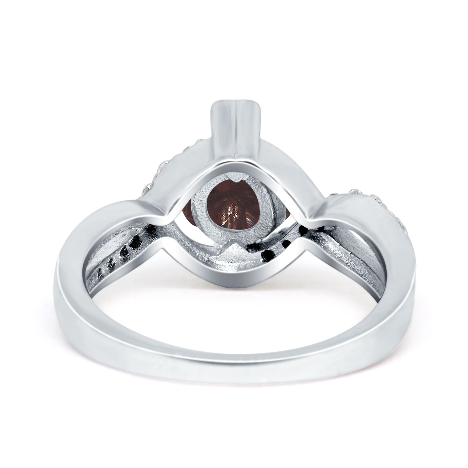 Art Deco Round Natural Stone Twisted Ring
