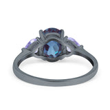 Art Deco Oval Natural Stone Trio Ring