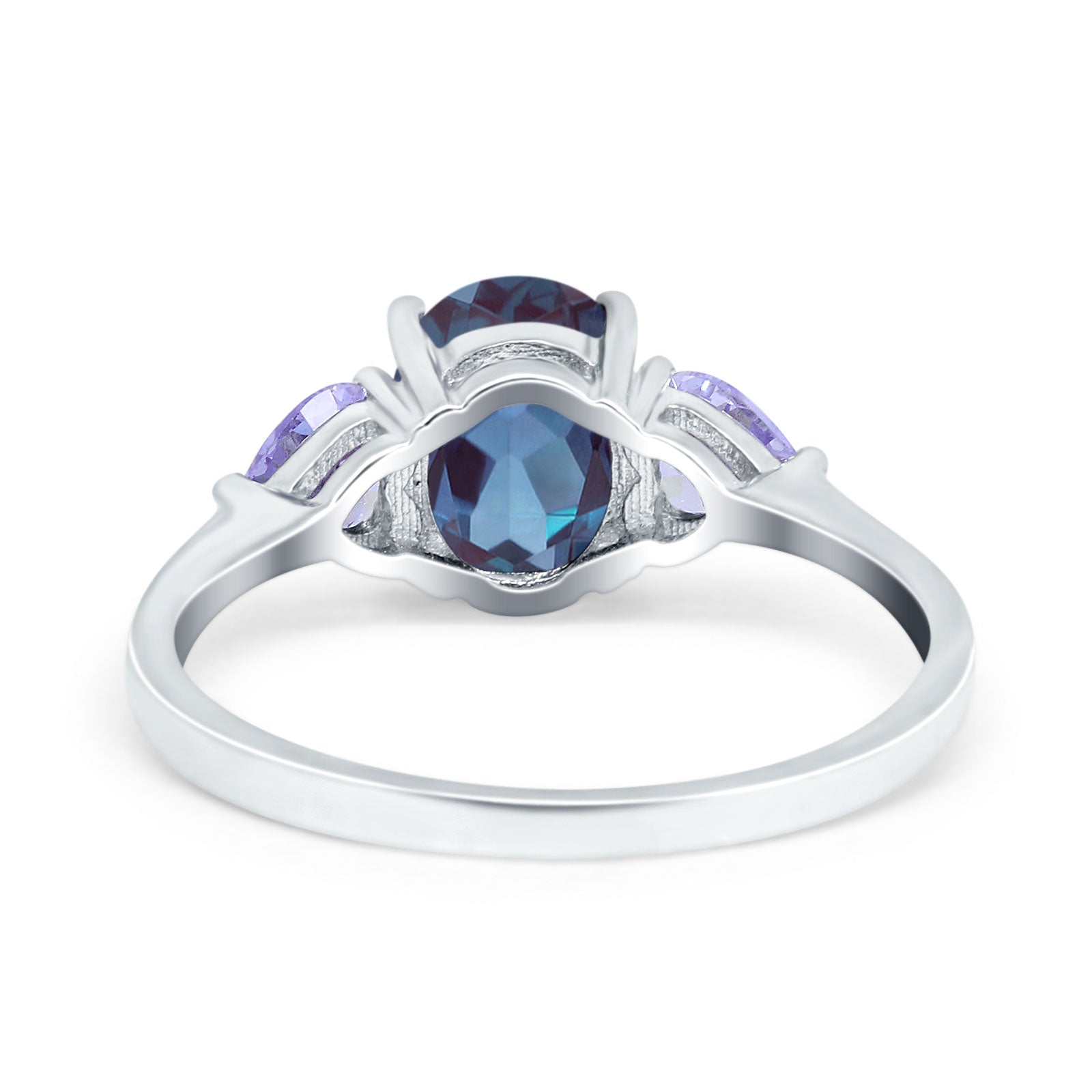 Art Deco Oval Natural Stone Trio Ring