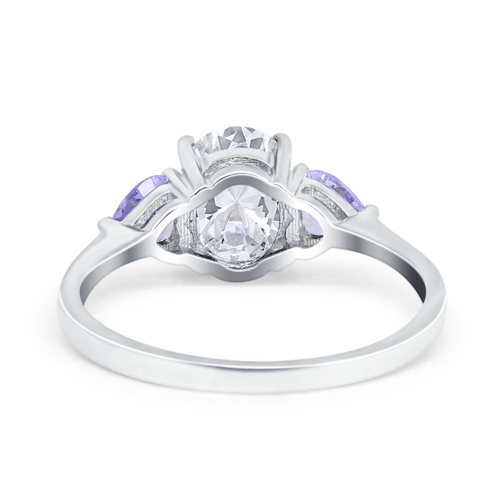 Art Deco Oval Natural Stone Trio Ring