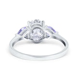Art Deco Oval Natural Stone Trio Ring