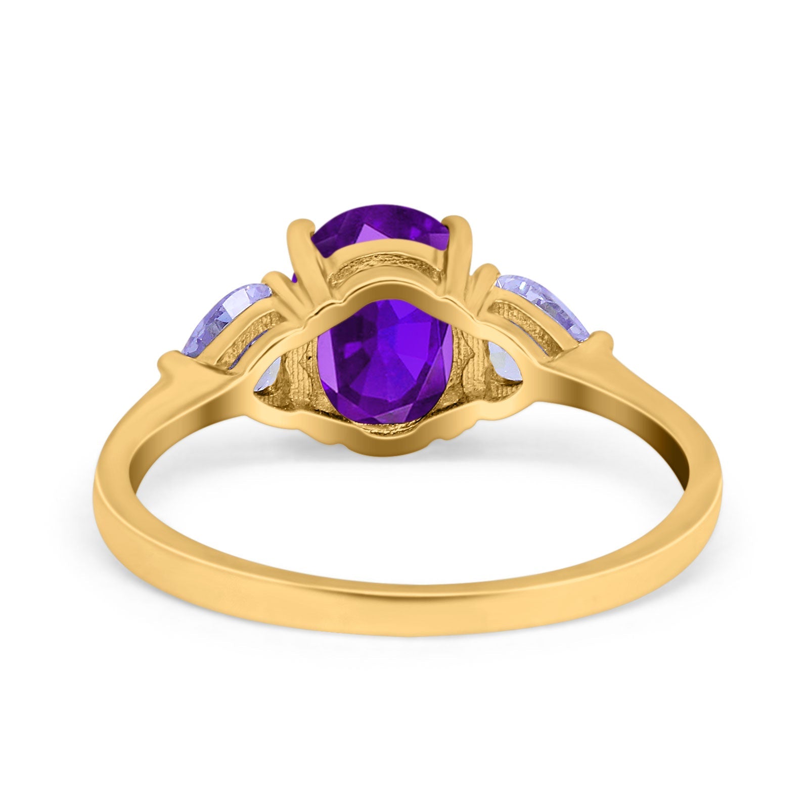 Art Deco Oval Natural Stone Trio Ring