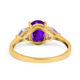 Art Deco Oval Natural Stone Trio Ring