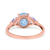 Art Deco Oval Natural Stone Trio Ring